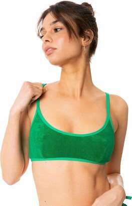 Woman Green Terry Bralette Swimsuit