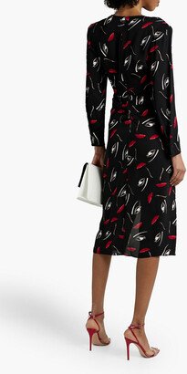 Narcissa wrap-effect printed crepe midi dress