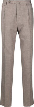 Pressed-Crease Knitted Slim-Cut Trousers