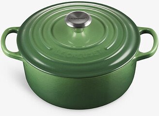 Bamboo Green Signature Round Cast-iron Casserole Dish