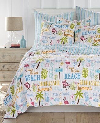 Homthreads Beach Days Quilt Set, King