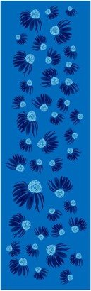 Poppi & Peaseblossom Art Table Runner Cone Flower - Blue