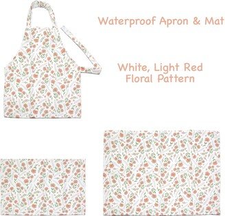 Waterproof Kids Apron & Table Mat Floral Pattern Child