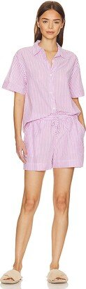 Organic Sandwashed Cotton Printed Short Pj Set