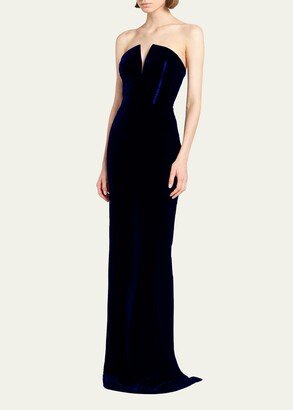 Strapless Velvet Column Gown