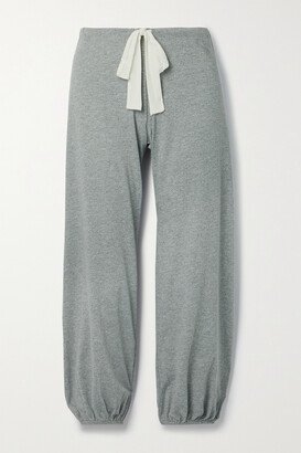Heather Cotton-blend Jersey Pajama Pants - Gray