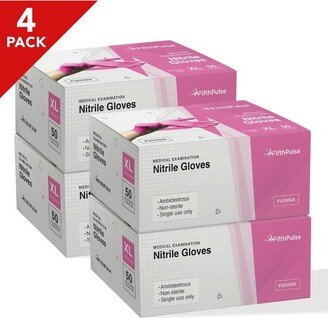 FifthPulse Fuchsia Nitrile Exam Gloves, Boxes of 50 - XL