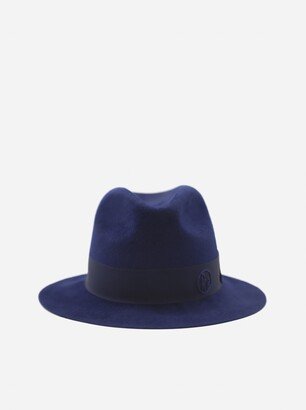 Fedora Hat With Grosgrain Ribbon And Monogram Detail