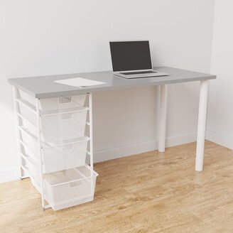 Elfa Classic Elfa Desk with Drawer Unit Grey & White