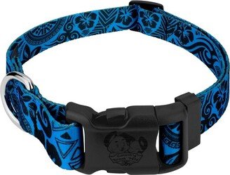 Country Brook Petz Deluxe Blue Polynesian Dog Collar - Made in the U.S.A. (1/2 Inch, Extra Small)