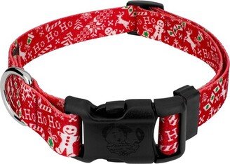 Country Brook Petz Deluxe Ho Ho Ho Dog Collar - Made in the U.S.A. (1 Inch, Medium)