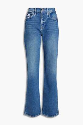 Le Jane distressed high-rise straight-leg jeans