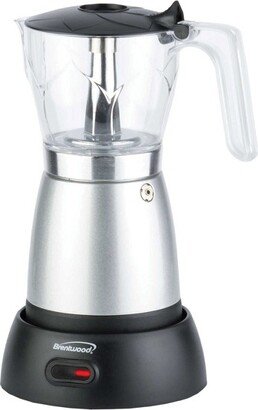 6-Cup Electric Moka Pot Espresso Machine (Silver)