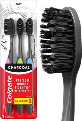 360 Charcoal Toothbrush Soft - 3ct