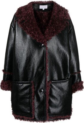 Single-Breasted Faux-Shearling Coat-AB