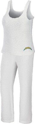 Women's Wear by Erin Andrews Cream Los Angeles Chargers Cozy Scoop Neck Tank Top Pants Sleep Set