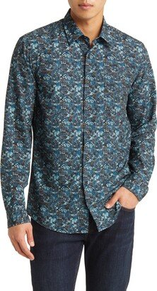 Trim Fit Floral Stretch Button-Up Shirt