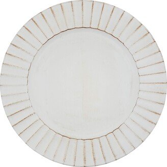 SARO LIFESTYLE Sousplat Collection Ruffled Charger Plates (Set of 4), 13, Ivory