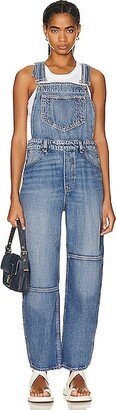 Vintage Washed Denim Overall in Blue