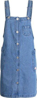 CHOCOOLATE Logo-Patch Washed Denim Overalls