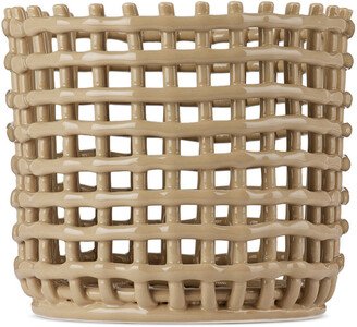 Tan Large Ceramic Basket