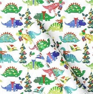 50 sq ft Colorful Dinosaurs Christmas Gift Wrap White - Wondershop™