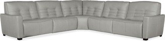 Coja Royall 5-Piece Leather Upholstered Sectional, Gray