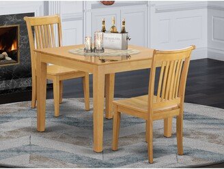 Dinette Table Set - a Table and Dining Chairs - Oak Finish