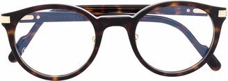 Round-Frame Tortoiseshell-Effect Glasses