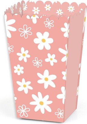 Big Dot Of Happiness Pink Daisy Flowers - Floral Party Favor Popcorn Treat Boxes - Set of 12