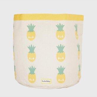 Rocketbaby Cylindrical Cotton Canvas Storage Bin Juicy the Pineapple