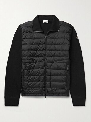 Slim-Fit Panelled Wool-Blend and Quilted Shell Down Zip-Up Cardigan