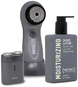 Metro Man Perfect Shave Travel Set 250Ml Moisturizing Shave Lotion & Waterproof Electric Usb Shaver