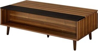 Avala Coffee Table with Lift Top Walnut/Black