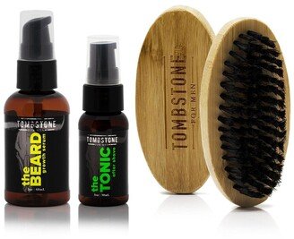 Tombstone For Men The Beard Kgf Vegan Beard Growth Serum & The Tonic After Shave Kit W/ The Beard Brush-AA