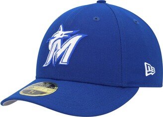 Men's Royal Miami Marlins White LogoÂ Low Profile 59FIFTY Fitted Hat