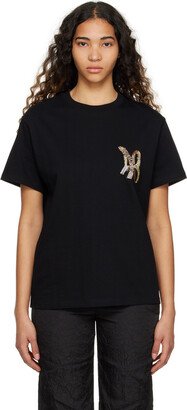 Black 'AB' Embroidered T-Shirt
