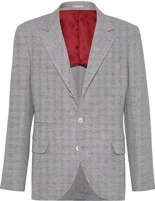 Carded Wool, Cashmere And Silk Diagonal Deconstructed Blazer