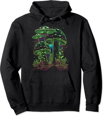 Psychedelic Mushroom Cottagecore Aesthetic Mushroom Academia Fungi Goblincore Pullover Hoodie