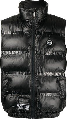 Logo-Print Padded Gilet-AD