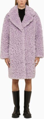 Lilac faux fur coat