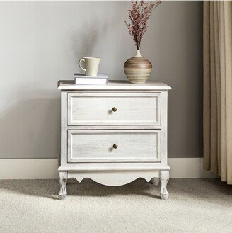 Galatea 24 Tall 2 - Drawer Nightstand with Two Drawers | KARAT HOME-WHITE