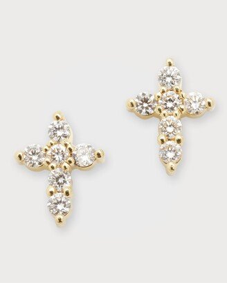 Mini Diamond Cross Stud Earrings-AA