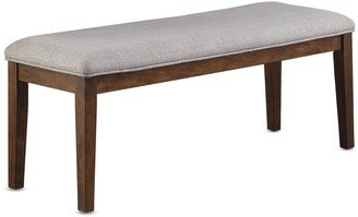 Copper Grove Ohey Warm Walnut Upholstered Seat Dining Bench