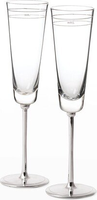 Darling Point Mr. & Mrs. Toasting Champagne Flutes Set