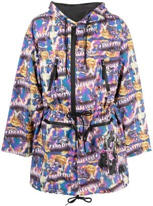 Garbage Tv Graphic-Print Raincoat-AA