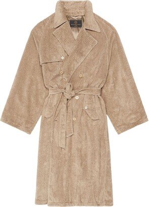 Towelling-Finish Cotton Trench-Coat