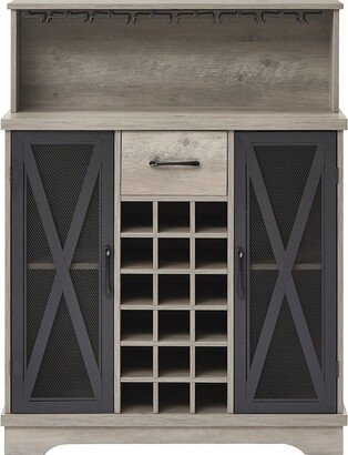 Farmhouse Style Sideboard with Wine Storage Compartments