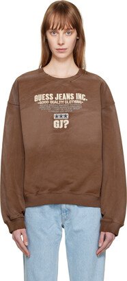 GUESS USA Brown Embroidered Sweatshirt