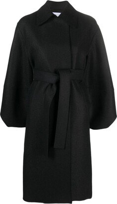 Tied-Waist Virgin-Wool Coat